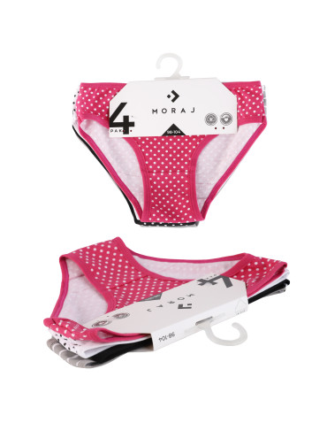 Figi - Majtki figi dla dziewczynki bawełniane kropki i paski 4-pak WIELOKOLOROWY - produkt 7