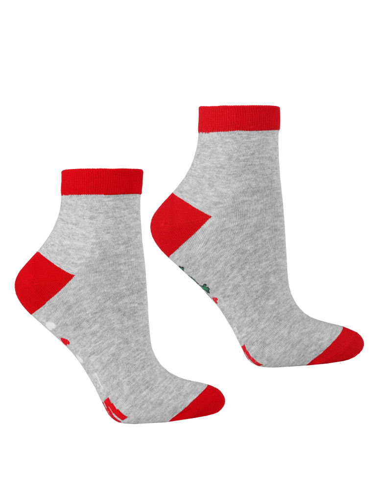 Skarpetki za kostkę - Skarpetki damskie zabawne napisy walentynkowe nie do pary JASNY SZARY - produkt moraj.pl 2