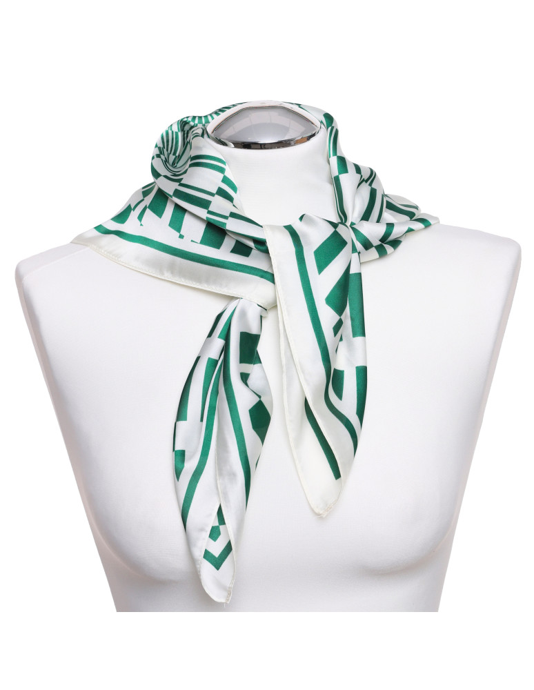 Szale i chusty - Apaszka damska chusta w geometryczny wzór ZIELONY - produkt moraj.pl 2