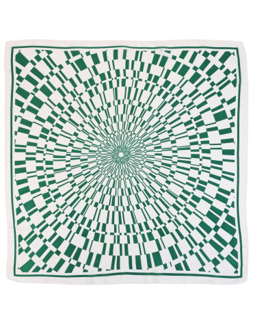 Szale i chusty - Apaszka damska chusta w geometryczny wzór ZIELONY - produkt 3