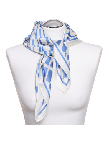 Szale i chusty - Apaszka damska chusta w geometryczny wzór NIEBIESKI - produkt 2