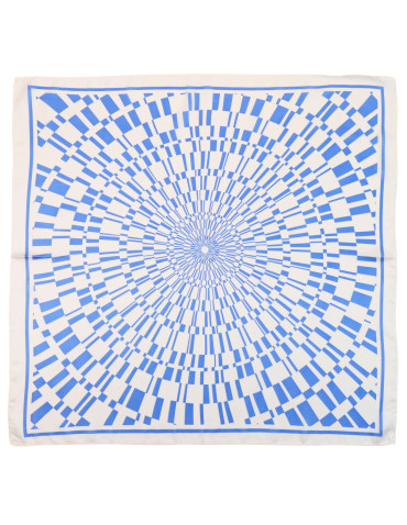 Szale i chusty - Apaszka damska chusta w geometryczny wzór NIEBIESKI - produkt 3