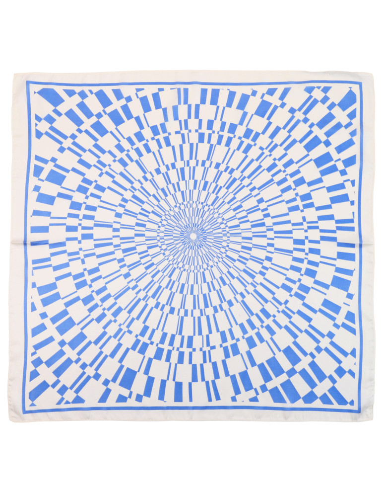 Szale i chusty - Apaszka damska chusta w geometryczny wzór NIEBIESKI  - produkt moraj.pl 3