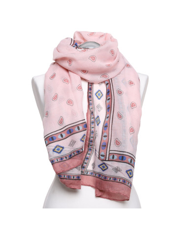 Cienki szal damski na wiosnę w orientalny wzór