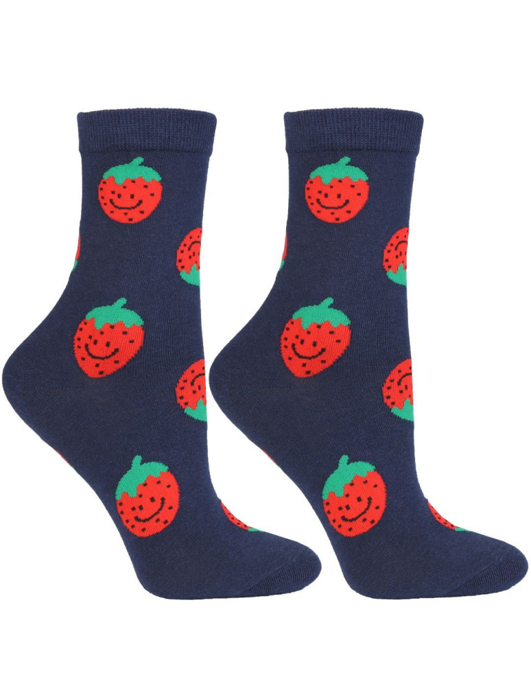 Skarpetki długie - Skarpetki damskie długie w owoce zabawne 3-pak WIELOKOLOROWY - produkt moraj.pl 2