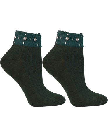 Skarpetki damskie krótkie bawełniane z futerkiem 3-pak - produkt 2