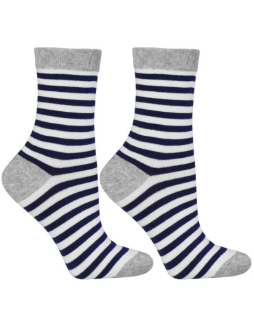 Skarpetki długie - Skarpetki damskie długie bawełniane w paski 3-pak WIELOKOLOROWY - produkt 4