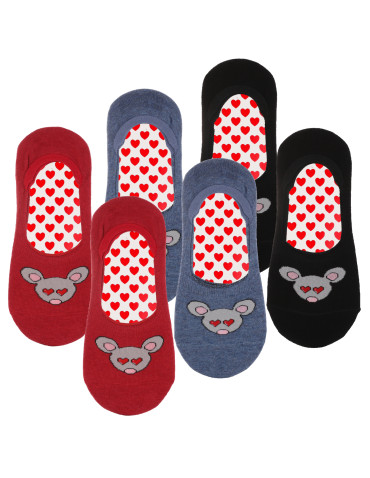 Skarpetki damskie niskie stopki w zakochane myszki 6-pak
