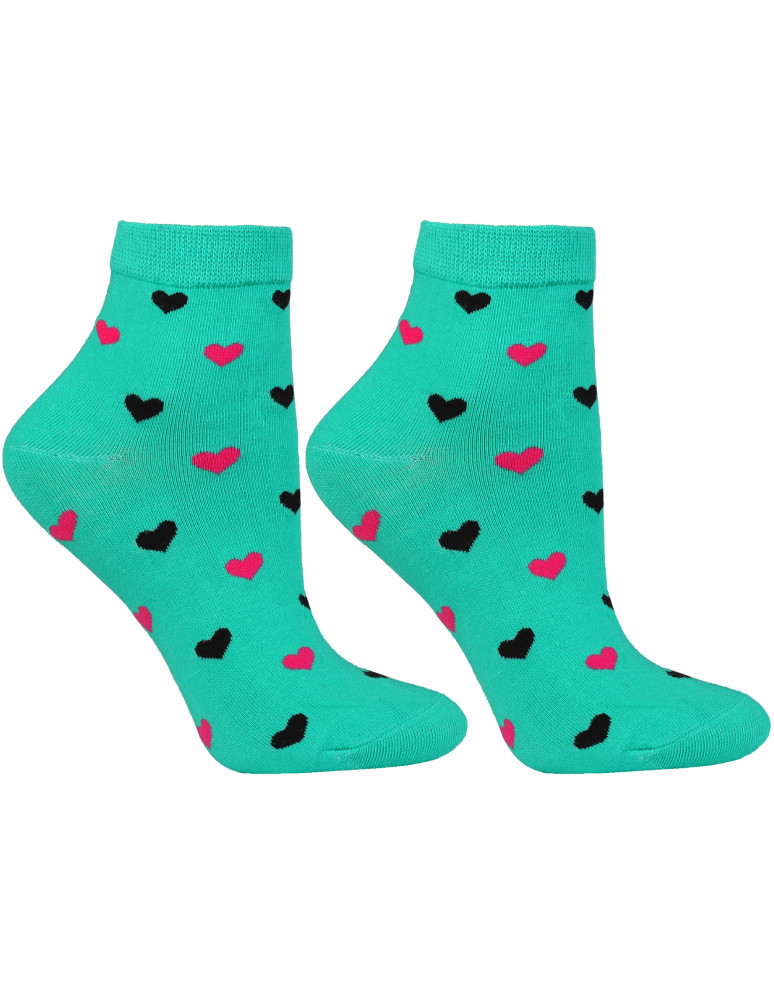 Skarpetki za kostkę - Skarpetki damskie krótkie bawełniane w serduszka 6-pak WIELOKOLOROWY - produkt moraj.pl 4