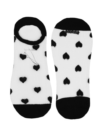 Niskie stopki - Skarpetki damskie niskie stopki transparentne w serca 12-pak WIELOKOLOROWY - produkt 3