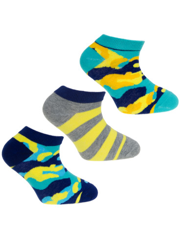 Skarpetki stopki chłopięce bawełniane w kolorowe wzory 3-pak