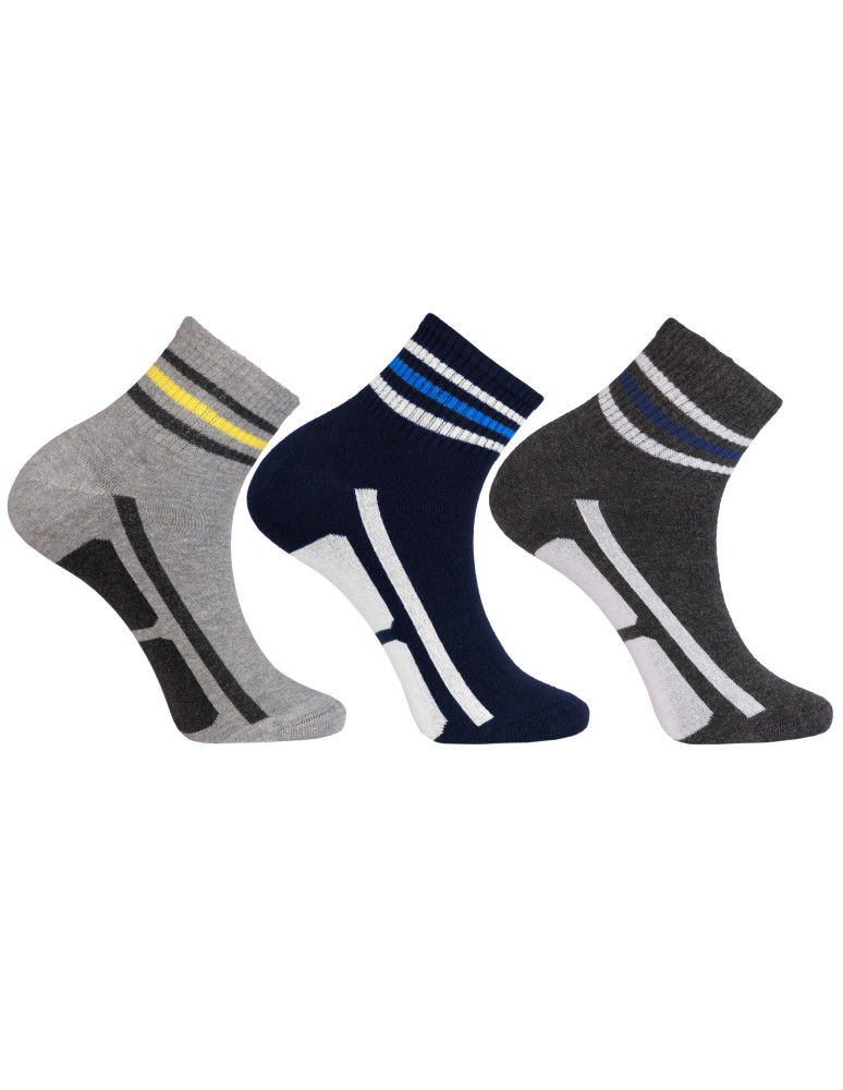 Skarpetki za kostkę - Skarpety za kostkę bawełniane męskie 3-pak WIELOKOLOROWY - produkt moraj.pl 1