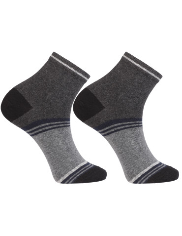 Skarpety męskie krótkie 3/4 bawełniane z paskami 3-pak - produkt 2