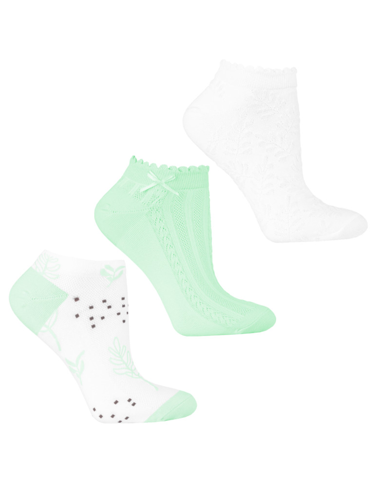 Stopki damskie - Skarpetki stopki damskie bawełniane mix wzorów 3-pak WIELOKOLOROWY - produkt moraj.pl 1