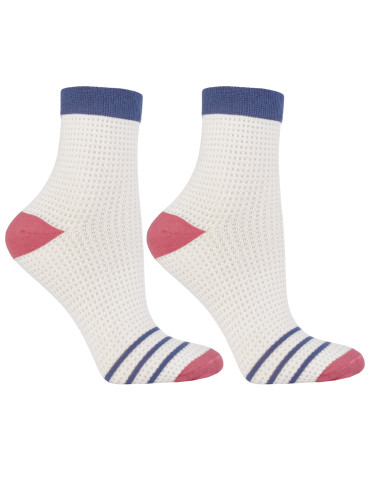 Skarpetki damskie krótkie 3/4 bawełniane z siateczką 3-pak - produkt 2