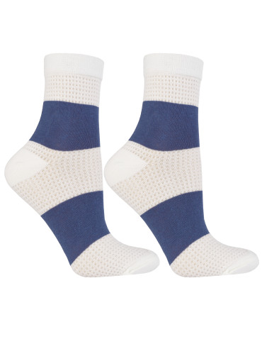 Skarpetki za kostkę - Skarpetki damskie krótkie 3/4 bawełniane z siateczką 3-pak WIELOKOLOROWY - produkt 3