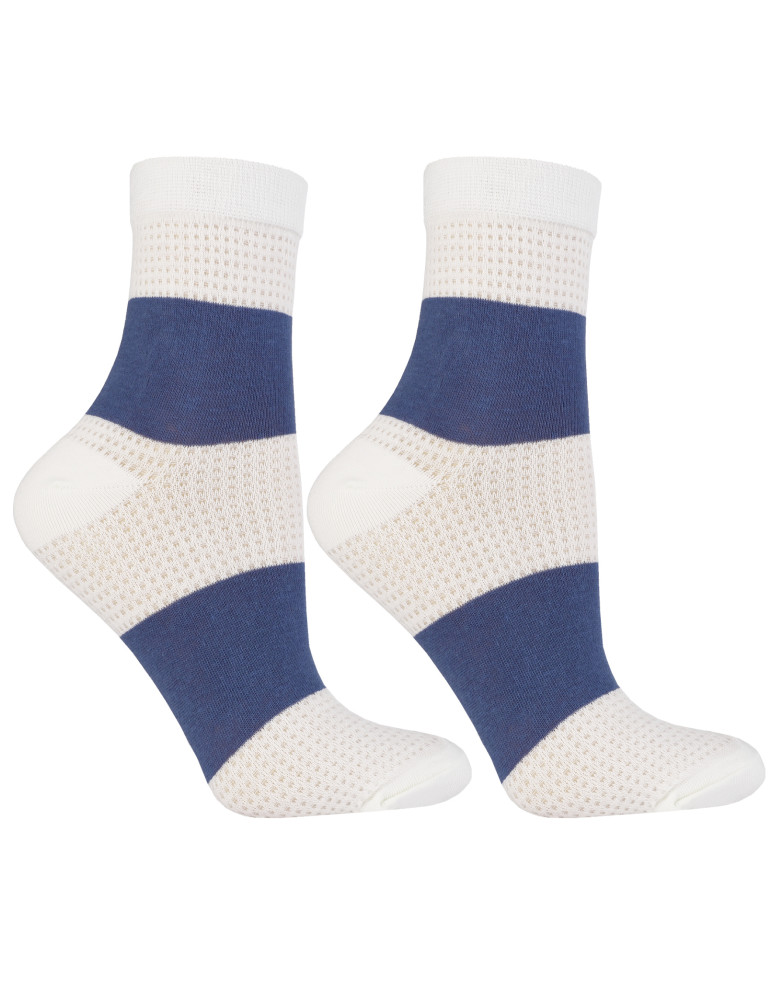 Skarpetki za kostkę - Skarpetki damskie krótkie 3/4 bawełniane z siateczką 3-pak WIELOKOLOROWY  - produkt moraj.pl 3