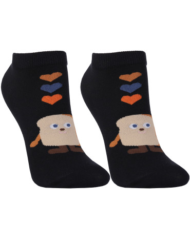 Stopki damskie - Skarpetki stopki damskie bawełniane wzór w jedzenie 3-pak WIELOKOLOROWY - produkt 4