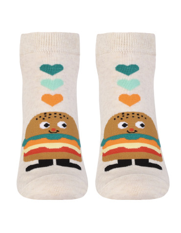 Stopki damskie - Skarpetki stopki damskie bawełniane wzór w jedzenie 3-pak WIELOKOLOROWY - produkt 5