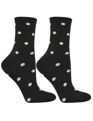 Skarpetki damskie długie błyszczące wzór w groszki 3-pak  - produkt 2