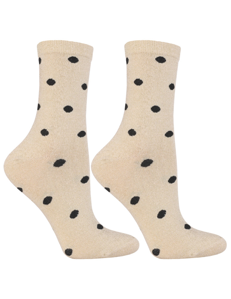 Skarpetki długie - Skarpetki damskie długie błyszczące wzór w groszki 3-pak WIELOKOLOROWY  - produkt moraj.pl 4