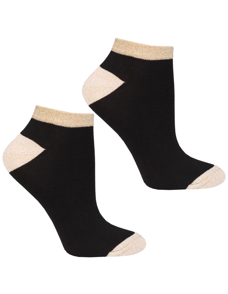 Stopki damskie - Skarpetki stopki damskie z błyszczącym wykończeniem 3-pak WIELOKOLOROWY - produkt moraj.pl 3