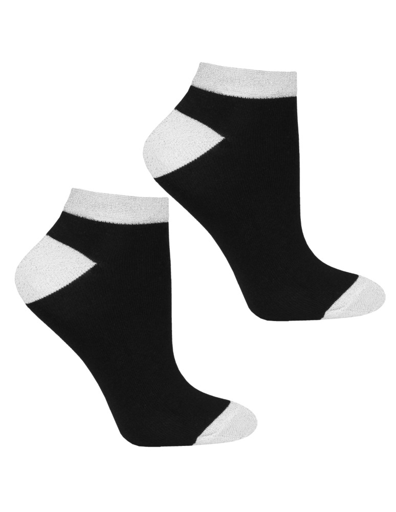 Stopki damskie - Skarpetki stopki damskie z błyszczącym wykończeniem 3-pak WIELOKOLOROWY - produkt moraj.pl 4