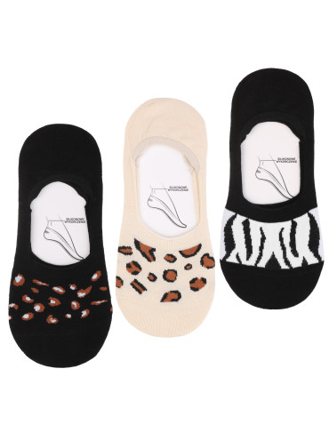 Skarpetki damskie niskie stopki w zwierzęcy wzór 3-pak