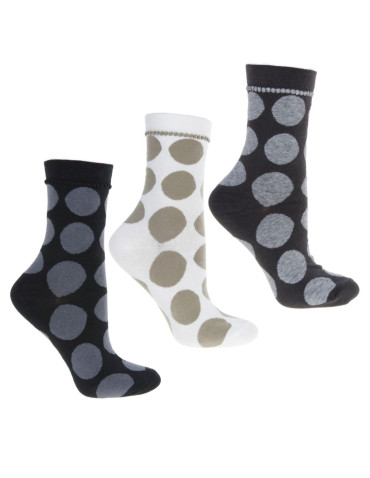 Damskie skarpety długie bawełniane wzór w grochy 3-pak