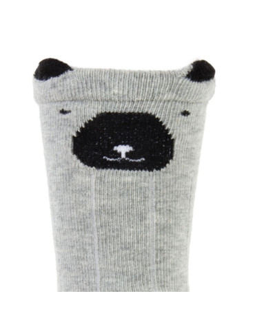 Długie - Długie skarpetki niemowlęce bawełniane w zwierzątka 3-pak WIELOKOLOROWY - produkt 3