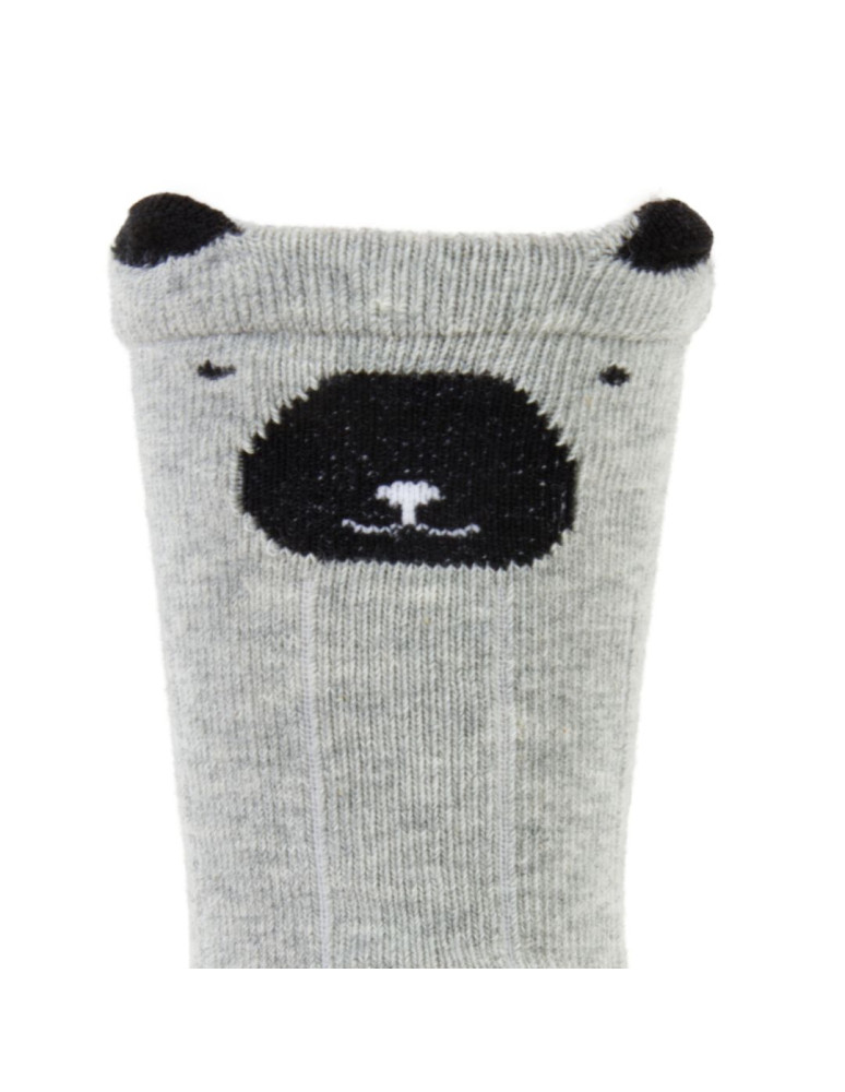 Długie - Długie skarpetki niemowlęce bawełniane w zwierzątka 3-pak WIELOKOLOROWY  - produkt moraj.pl 3