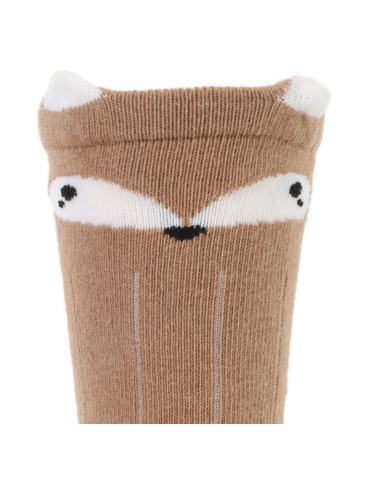 Długie - Długie skarpetki niemowlęce bawełniane w zwierzątka 3-pak WIELOKOLOROWY - produkt 9