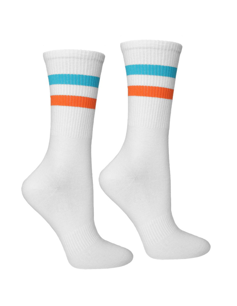 Skarpety damskie - Długie skarpety bawełniane kolorowe szeroki ściągacz 3-pak WIELOKOLOROWY  - produkt moraj.pl 4