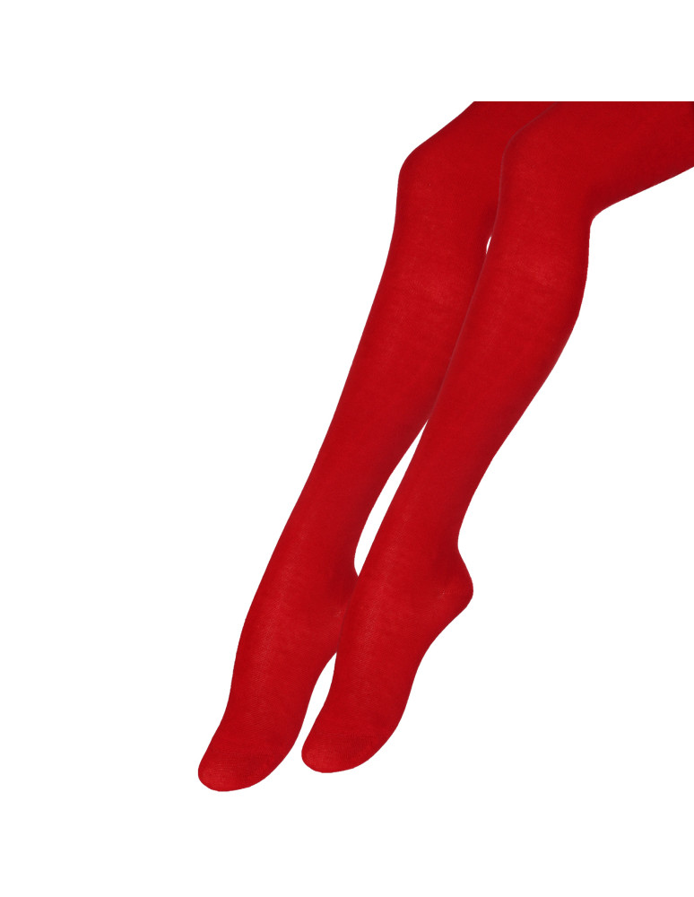 Rajstopy - Rajstopy grubsze bawełniane dziewczęce młodzieżowe BORDOWY - produkt moraj.pl 1