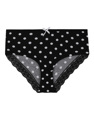 Majtki szorty damskie bawełniane w kropki z koronką 3-pak - produkt 2