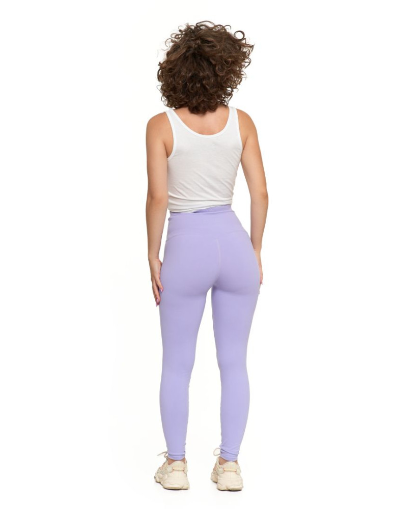 Legginsy damskie - Legginsy damskie sportowe funkcyjne z wysokim stanem FIOLETOWY  - produkt moraj.pl 2