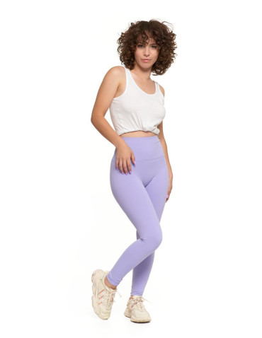 Legginsy damskie - Legginsy damskie sportowe funkcyjne z wysokim stanem FIOLETOWY - produkt 1