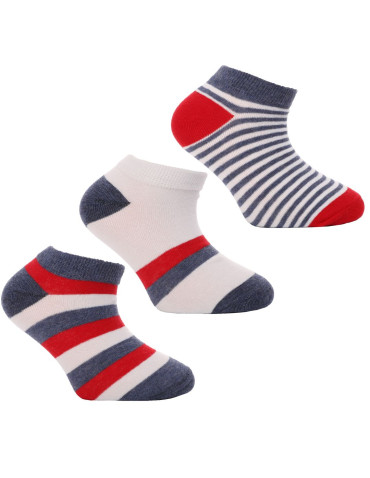 Skarpetki stopki chłopięce bawełniane w paski 3-pak