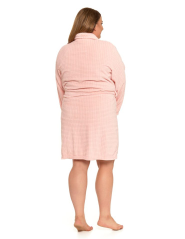 Szlafroki - Ciepły szlafrok damski z wiązaniem i kieszeniami POMARAŃCZOWY - produkt 6