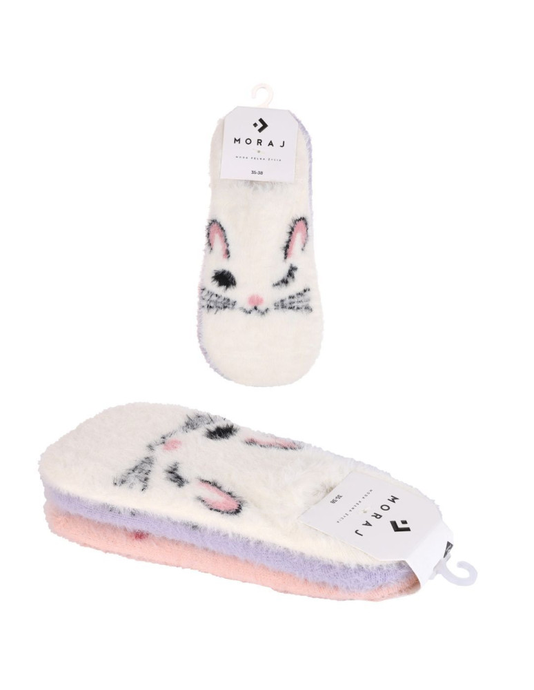 Niskie stopki - Ciepłe skarpetki niskie stopki damskie ze zwierzątkami 3-pak WIELOKOLOROWY - produkt moraj.pl 2