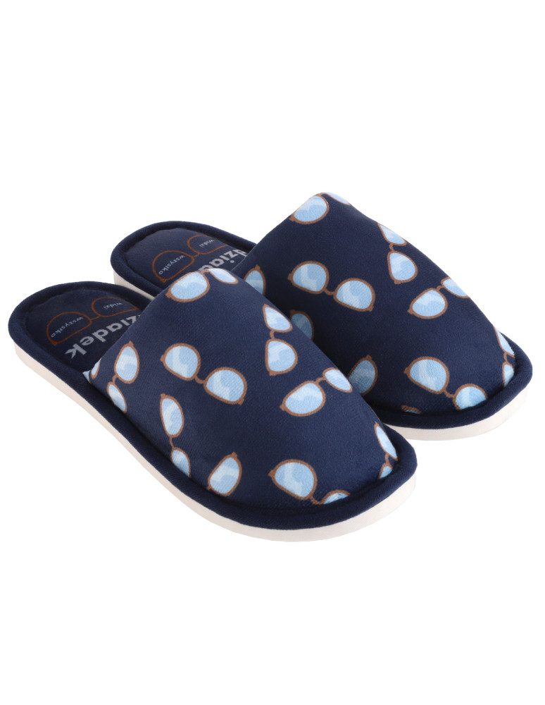 Kapcie i bambosze - Kapcie męskie prezent na Dzień Dziadka GRANATOWY - produkt moraj.pl 1