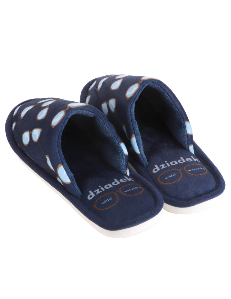 Kapcie i bambosze - Kapcie męskie prezent na Dzień Dziadka GRANATOWY  - produkt moraj.pl 3