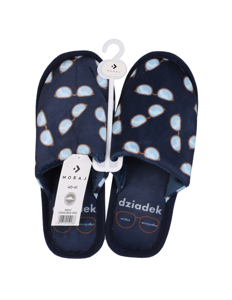Kapcie i bambosze - Kapcie męskie prezent na Dzień Dziadka GRANATOWY  - produkt moraj.pl 5
