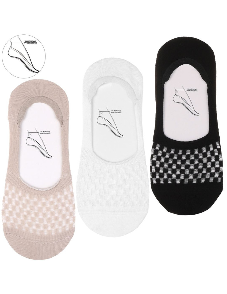 Niskie stopki - Skarpetki niskie stopki damskie z siateczką w kratkę 12-pak WIELOKOLOROWY  - produkt moraj.pl 2