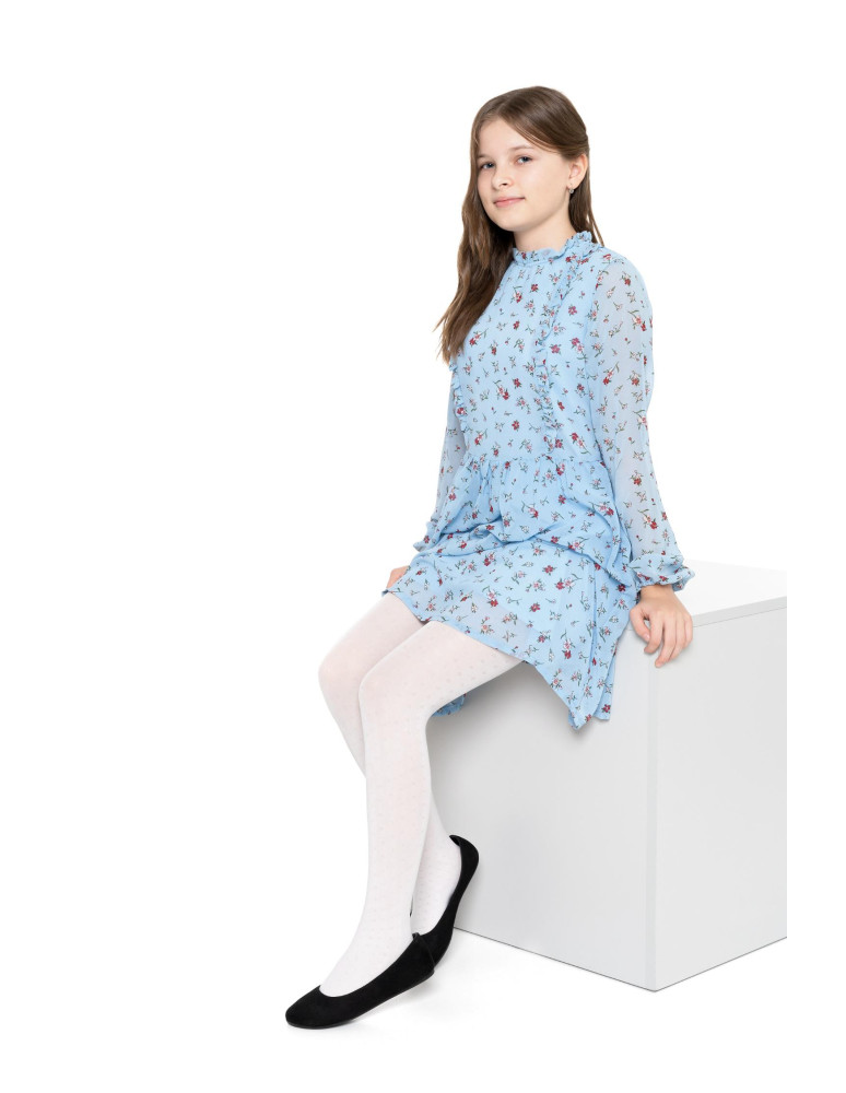 Rajstopy - Rajstopy dziewczęce wzór w groszki 50 DEN BIAŁY - produkt moraj.pl 3