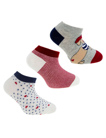 Wielopaki skarpetek - Skarpetki stopki dziewczęce bawełniane z pieskiem 6-pak WIELOKOLOROWY - produkt 3