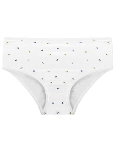 Majtki figi - Majtki figi damskie bawełniane 100% w kwiatki 6-pak BIAŁY - produkt 4
