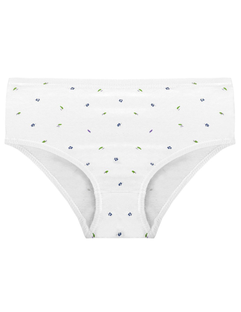 Majtki figi - Majtki figi damskie bawełniane 100% w kwiatki 6-pak BIAŁY  - produkt moraj.pl 4