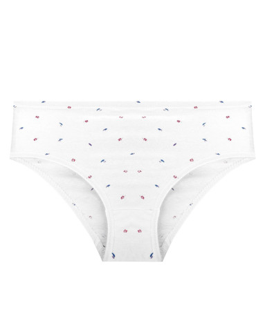 Majtki figi - Majtki figi damskie bawełniane 100% w kwiatki 6-pak BIAŁY - produkt 5