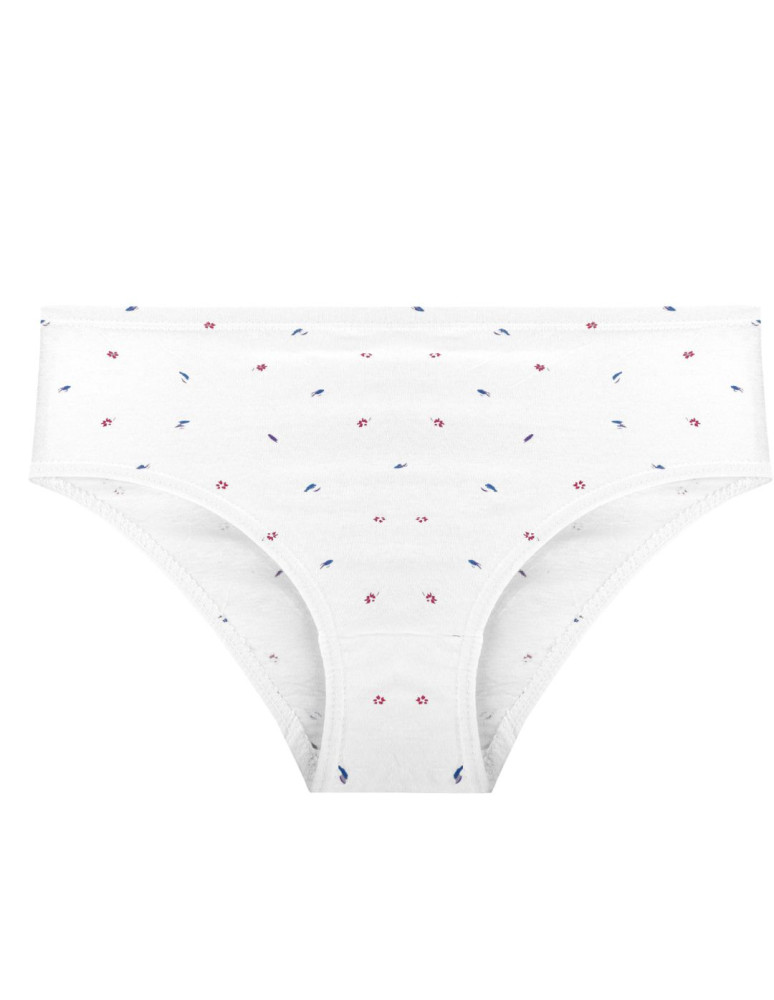 Majtki figi - Majtki figi damskie bawełniane 100% w kwiatki 6-pak BIAŁY  - produkt moraj.pl 5